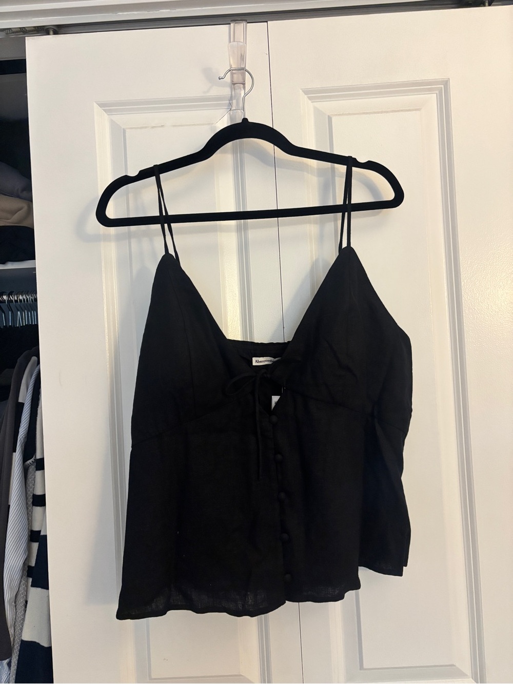 Abercrombie & Fitch Black Spaghetti Strap Tie-Front Cami - Picture 4 of 5